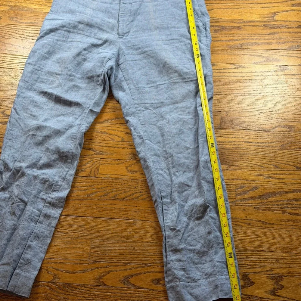 Joseph Abboud 100% Linen Pants Mens 36x32 Light Blue Flat Front Wedding Beach